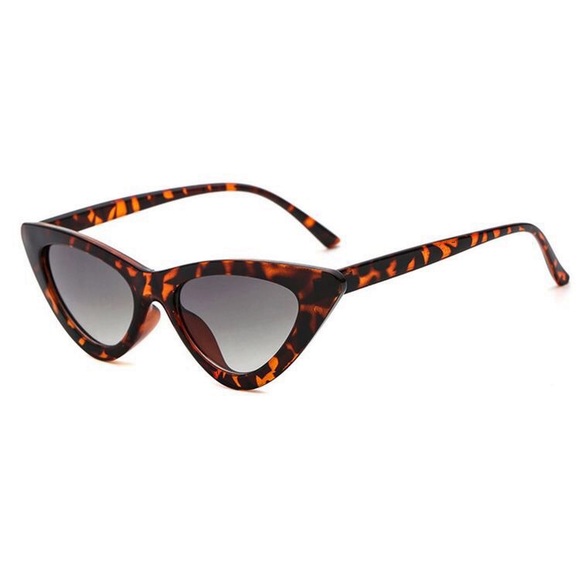 [Boutique] Tortoiseshell Slim Cat Eye Sunglasses - Picture 7 of 8